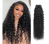 12A Brazilian Water Wave Human Hair Bundles 100g 14inch Water Wave Hair Extensions Curly Bundles 1B# Color Brazilian Human Hair Weave