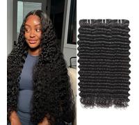 12A Deep Wave Bundles 20" 20" 24" Brazilian Virgin Human Hair 3 Bundles 100% Unprocessed Remy Hair Unprocessed Virgin Remy Hair Wet and Wavy