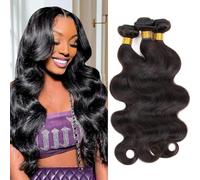 12A Human Hair Bundles 20 22 24 Inch Body Wave Bundles Human Hair 100% Unprocessed Brazilian Virgin Hair Extensions Natural Black
