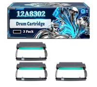 12A8302 Drum Cartridge Compatible for Lexmark E232 E238 E23x E240 E240n E330 E332 E332n E332tn E33x E340 E342 E342n E342tn T240 Printers, With Chip Large Capacity 30000 Pages (3 Pack Black)