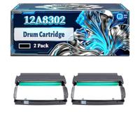 12A8302 Drum Cartridge Compatible for Lexmark E232 E238 E23x E240 E240n E330 E332 E332n E332tn E33x E340 E342 E342n E342tn T240 Printers, With Chip Large Capacity 30000 Pages (2-Pack Black)