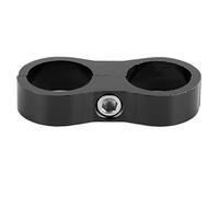 12AN Hose Separator Clamp Premium Aluminum Alloy Hose Divider Clip Bracket Fitting Adapter for Securing and Organizing Oil Fuel Brake Gas Lines in Garage Cars and Small Spaces Reus (Black)