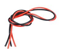 12AWG 2m Flexible Soft Silicone Cable Electronic Tinned Copper Stranded 12 Gauge Wire for RC Models Toy (1 Meter Red + 1 Meter Black) …