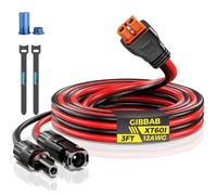12AWG 3FT Solar to XT60i Cable, Gibbab 3 10 25FT Solar Panel Connector to XT60i-F Adapter Extension Charging Cable Caps for Portable EcoFlow River Delta Anker SOLIX Power Station Generator Battery RV