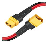 12AWG 6FT XT60 Parallel Connector Cable - 12AWG XT60 Male to XT60 Female Jumper Wire, 40A High Current for RC Cars/Drones, Solar Panels, Portable Power Stations & LiPo Batteries