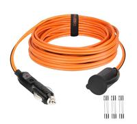12AWG Car Cigarette Lighter Extension Cord, 12.5ft/381cm Heavy Duty Power Cable, 30A Fused with LED Indicator, Orange (12.5ft/381cm)