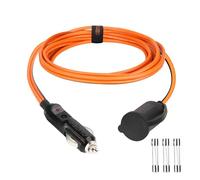 12AWG Car Cigarette Lighter Extension Cord, 3.5ft/106cm Heavy Duty Power Cable, 30A Fused with LED Indicator, Orange (3.5ft/106cm)
