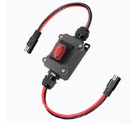 12AWG SAE to SAE Inline Switch DC12V 25A with Transparent Button and IP67 Rating for Outdoor Electrical Systems (Red)