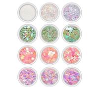 12Box 3D Acrylic Flowers Butterfly Bear Set Nails Art Shapes Decorations Nails Art Accessories