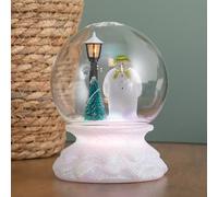 12cm Battery Operated Light up Christmas Snow Globe with The Snowman & Multi-Coloured LEDs