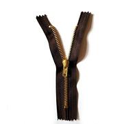 12cm Brown Zip Zipper for Trousers Jeans Handbag - No 4 Brass Closed End
