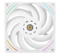 12cm Case Cooling Fan 4 PIN PWM Halo Fan Black White Color Regular Reverse Wind Direction PC Assembly Accessories(White)