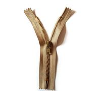 12cm Dark Beige Zip Zipper for Trousers Jeans Handbag - No 4 Brass Closed End