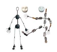 12cm, DIY Stop Motion Armature Kits Metal Puppet12cm-20CM Stop Motion Animation with Hands And Skull for Stop Motion Animation & Clay Maker