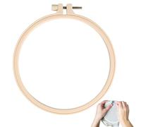 12cm Embroidery Hoop - Wooden Embroidery Ring | Crossstitch Tools | Round Embroidery Frame | Old-Fashioned Sewing Scissors Dot Crossstitch Earrings for Hand Sewing and Decoration