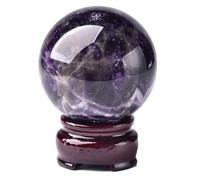 12cm, Large Amethyst Crystal Ball with Stand Purple & White Crystals Sphere Gemstone Ball Witchcraft Home Decor Stone
