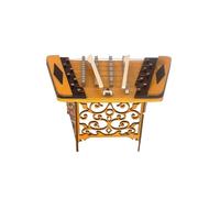 12cm Miniature Wooden Dulcimer Model With Case 1/12 Mini Musical Instrument Home Decoration