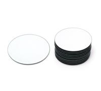 12cm Pack Of Twelve Round Glass Coaster Decorative | 12 Piece Mirror Glass Display Candle Plate | Mirrored Candle Tray