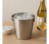 12cm Stainless Steel Ice Bucket - Mini Wine & Champagne Cooler - Small Metal Drink Chiller for Home, Bar, Parties & Events - Multipurpose Metal Bucket for Ice, Snacks, Fries, Wings, and Parties