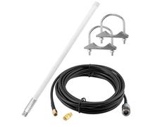 12dBi LoRa Antenna for Helium HNT Miners, Omnidirectional Fiberglass Antenna with 8m Cable, Compatible with Bobcat, Nebra, RAK Wireless, SenseCAP (White)