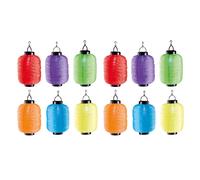 12er Set Solar LED Garden Lampion Oval Colourful Party Lantern Decor