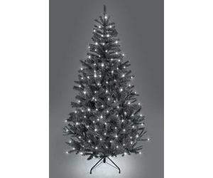 12ft/3.6m Pre-Lit Artificial Christmas Tree Alaskan Pine Black 2800 Tips - 640 Cool White LEDs Metal Stand Xmas Home Decorations