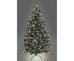 12ft/3.6m Pre-Lit Artificial Christmas Tree Alaskan Pine Black 2800 Tips - 640 Warm White LEDs Metal Stand Xmas Home Decorations