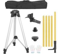 12FT./3.7M Telescoping Pole with Tripod and 1/4-Inch by 20-Inch Laser Mount Suitable for Rotary and Linear Laser, Adjustable Laser Level Tripod with 5/8"-11 Threaded Adapter
