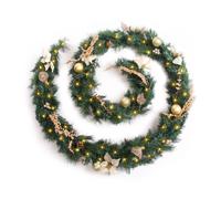 (12ft / 360cm) Best Artificial Christmas 6ft-9ft-12ft Gold Decorated Garland LED Lights