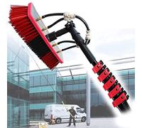 12FT-39FT Telescopic Window Cleaning Pole Kit with 180° Rotatable Brush Head Extendable Water Fed Brush for Outdoor Glass Roof Solar Panel Cleaning - 30FT/9M