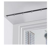 12FT Ceiling Mount Hidden Track System Aluminum Recessed Room Divider Rail 20FT Privacy Partition for Home/Office Black SpaceSaving Solution
