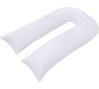 12ft Long U Shaped Full Body & Back Support Pillow Extra Fill With Hollow Fiber-Soft Relieve Pain Pregnancy & Leg Support Pillow with Free Pillowcase (12FT U Pillow with Case, White)
