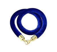 12ft Navy Blue Velvet Stanchion Rope with Hooks - Premium Event Crowd Control Barrier, Queue Line Safety Rope for Outdoor Gatherings, Event Management, and Queue Solutions