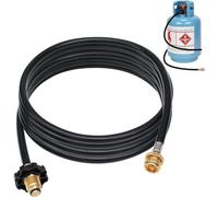 12FT POL Propane Hose Adapter 1 LB to 20 LB Converter, Propane Tank Adapter Converter for Mr. Buddy Heater, Coleman Camp Stove Weber Q RV Camper Tabletop and More 1LB Portable Appliances Accessories