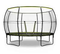 Base Jump Garden Trampoline With Halo II Enclosure - 12ft Rebo Black One Size