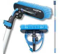 12ft Telescopic Water-Fed Window and Solar Panel Cleaning Pole Kit - Extendable Reach Cleaner with Brush, Soap Dispenser & Hose - Soffit, Fascia, Conservatory & Caravan Exterior Cleaning System