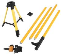 12FT Telescoping Laser Level Pole with Adjustable Tripod Stand | Fits Rotary Line Tools,1/4 5/8 Thread Adapters,Fine-Tune Bracket,Aluminum Build,Secure Lock,Construction Renovation