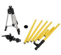 12FT Telescoping Laser Level Pole with Adjustable Tripod Stand | Fits Rotary Line Tools,1/4 5/8 Thread Adapters,Fine-Tune Bracket,Aluminum Build,Secure Lock,Construction Renovation