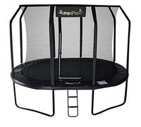 12ft x 8ft Jump PRO Xcel Oval Trampoline. Black Powder Coated Steel for Added Rust Protection. Strong Sturdy Frame Black Padding. High Specification with Safety Ladder for Additional Safety.