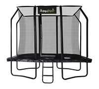 12ft x 8ft JumpPRO™ Xcel Rectangular Trampoline. Black Powder Coated Steel for Added Rust Protection. Strong Sturdy Frame Black Padding. High Specification with Safety Ladder for Additional Safety.
