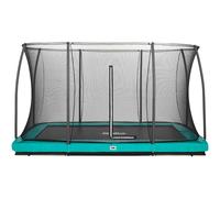 12ft x 8ft Salta Green Rectangular Comfort Edition Inground Trampoline - Black