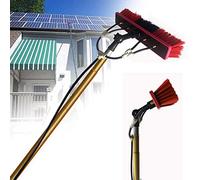 12FT30FTWater Fed Cleaning Pole KitOutdoor Window & Solar Panel Cleaning Brush with Hose Spray 3.6m Long Reach Washing Tool