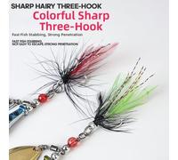 12g Composite Rotating Fishing Lure with Dual Spinner Blades and Triple Hooks Designed for Long Distance Casting and Agility in Various Water Layers (A)