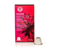 12Gods Aphrodite Herbal Tea Pods - Hibiscus, Lemon Verbena, Chamomile & Cardamom Blend (Pack of 2) | 20 Nespresso® Compatible Capsules | Caffeine-Free, No Artificial Dyes