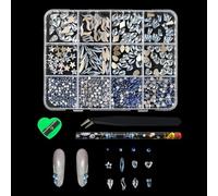 12Grid Resin Flat Bottom Bead Crystal Ball for Nails Art Irregular Shape Manicure Decors Accessories Irregular Molded Unguis Diamonds