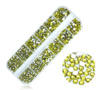 12Grids Round Nail Art Rhinestones Stones Flat Back Jewels for Art Decoration Makeup