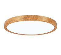 12in/30cm 24W Wood Grain LED Flush Mount Ceiling Light Fixture, 2800K Warm White, 3200LM, Round Ceiling Lighting, 240W Equivalent Ceiling Lamp for Closets, Kitchens, Stairwells, Bedrooms, etc.
