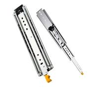 12in-60in Heavy Duty Drawer Slides with Lock, Full Extension Industrial Drawer Glides, Side Mount 3-Fold Rails Track for 36in/900mm Drawers, Durable and Reliable