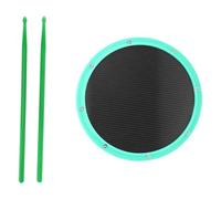 12in Drum Pad for Percussion Training, Carbon Fibre Drum Training Pad with Non - Slip Base, Shock - Absorbent Dumb Drum Pad with Drumsticks, Ideal for Beginners and Home Practice (sea green)