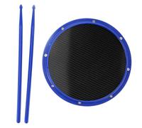 12in Drum Pad for Percussion Training, Carbon Fibre Drum Training Pad with Non - Slip Base, Shock - Absorbent Dumb Drum Pad with Drumsticks, Ideal for Beginners and Home Practice (Blue)